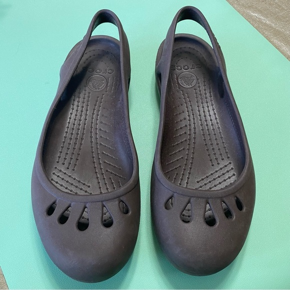 CROCS Iconic Comfort Jelly Summer Flat Sandals in Brown Size 9 - Picture 8 of 8
